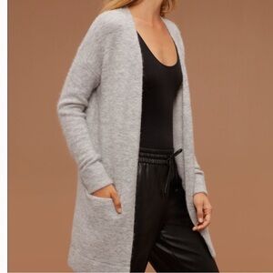Aritzia Wilfred Free Aronson Open Front Sweater in Grey Sz XXS
